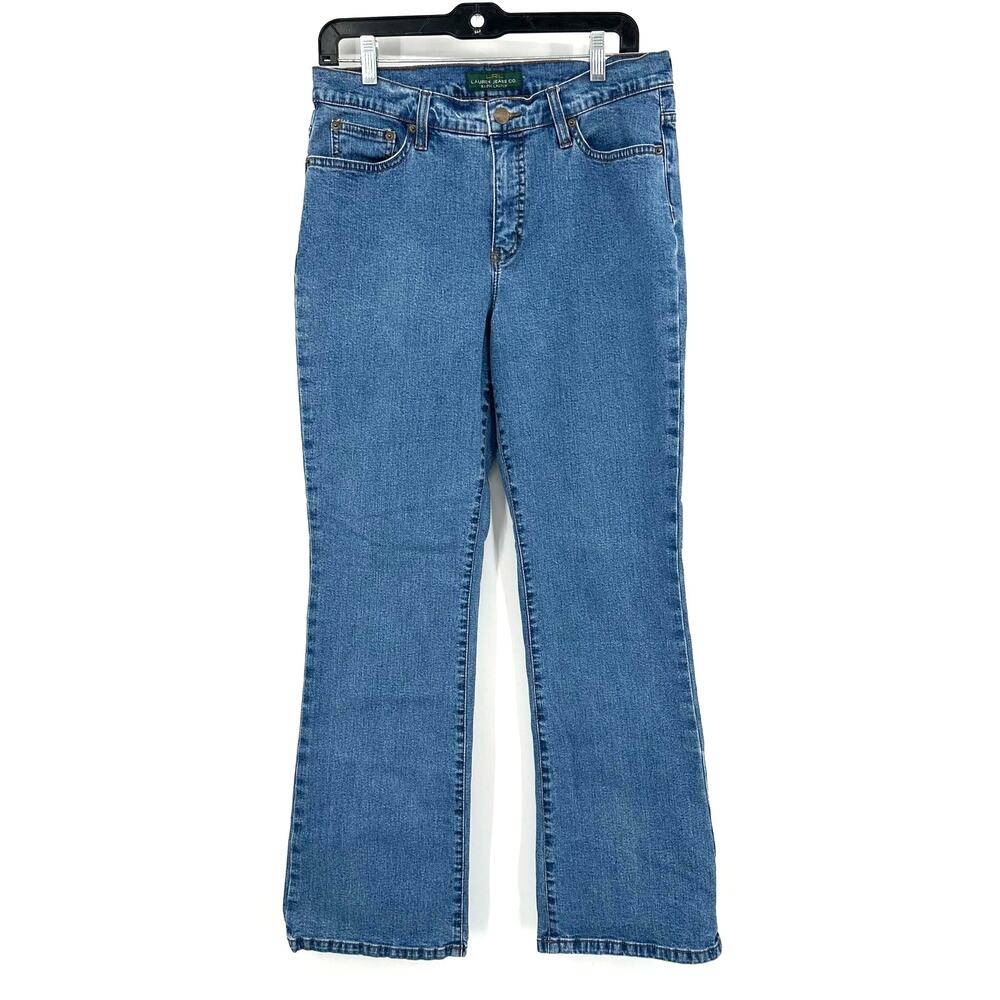 Lauren Jeans Co Size 8 Jeans Blue Bootcut Curvy Stretch Medium Wash Mid Rise